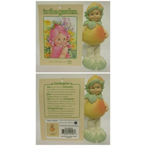 Other - Department 56 In The Garden 2001 "I Love You Baby" 56.26604 Baby Peach Figure